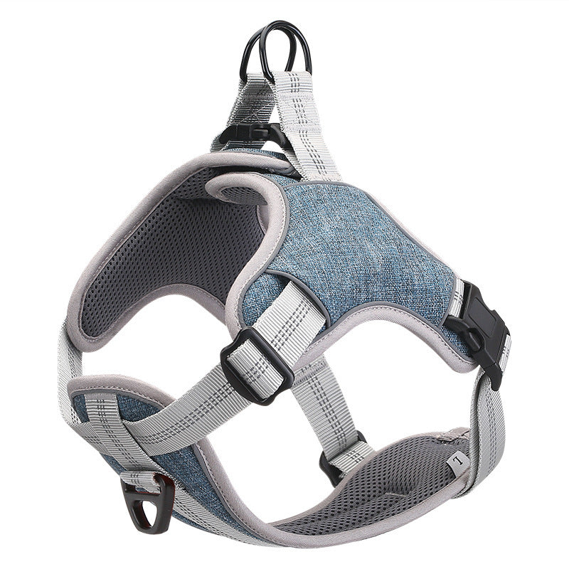 KFX-1457597 Reflective Adjustable Chest Strap for Dogs - High Density Nylon Material, Scalable Sizes S to XXL