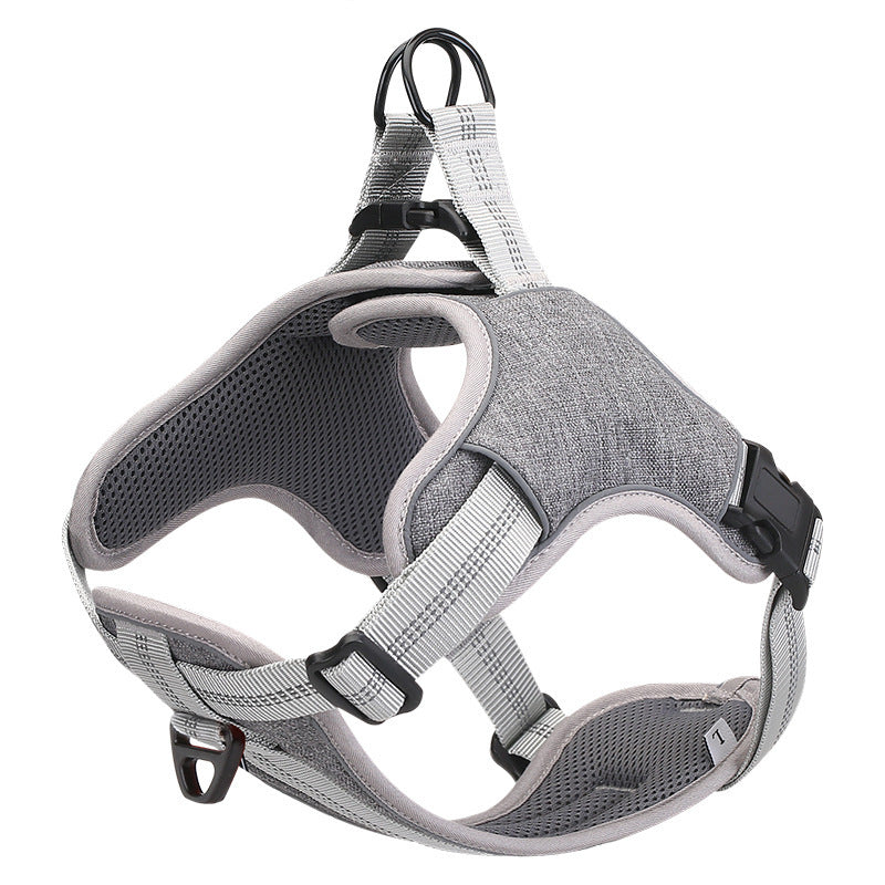 KFX-1457597 Reflective Adjustable Chest Strap for Dogs - High Density Nylon Material, Scalable Sizes S to XXL