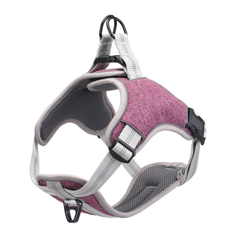 KFX-1457597 Reflective Adjustable Chest Strap for Dogs - High Density Nylon Material, Scalable Sizes S to XXL