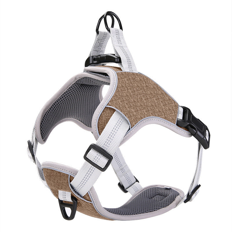 KFX-1457597 Reflective Adjustable Chest Strap for Dogs - High Density Nylon Material, Scalable Sizes S to XXL
