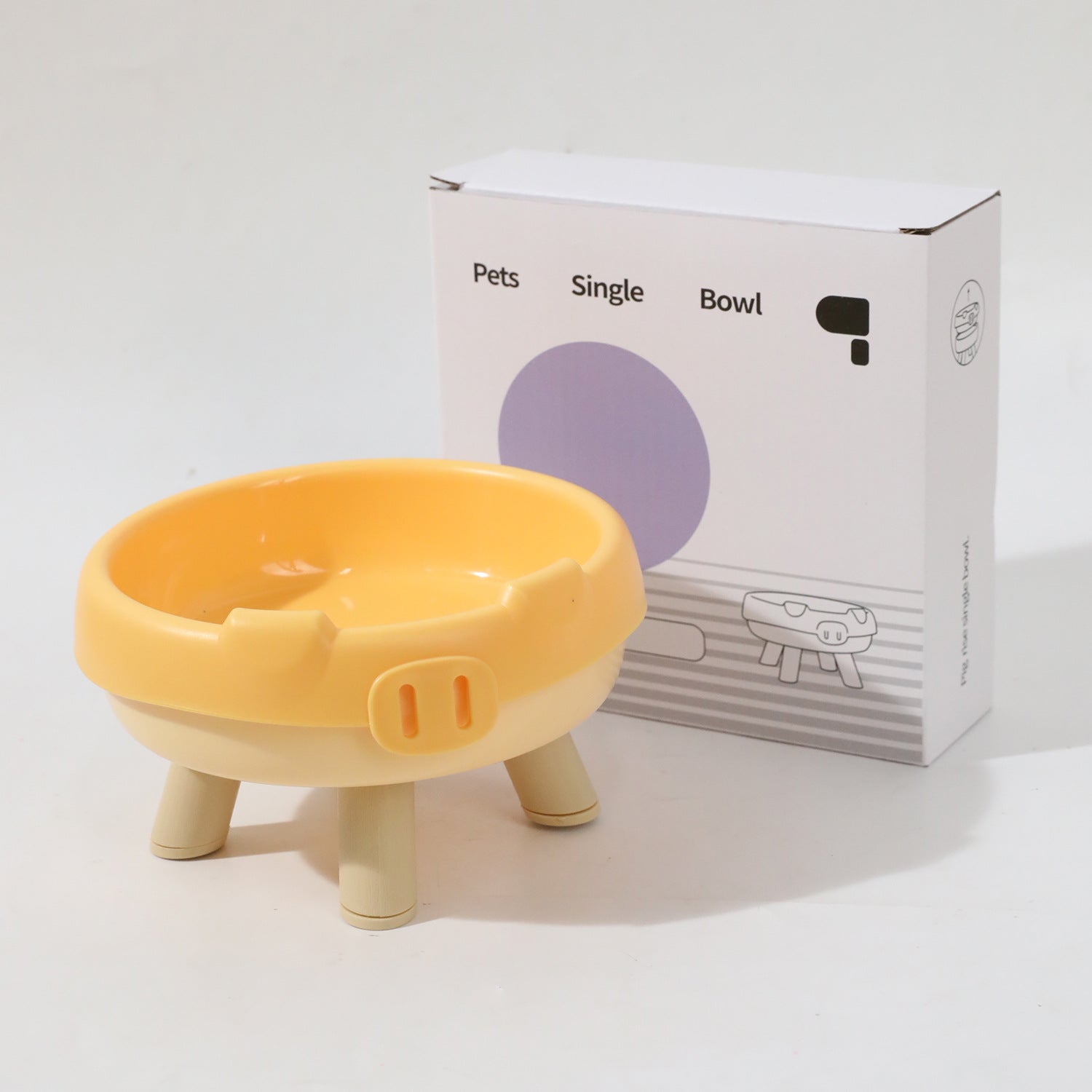 KFX-1458493 Donut and Pig Nose Cat Bowls in Various Colors - 300ml Pet Food Holders