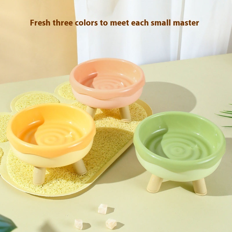 KFX-1458493 Donut and Pig Nose Cat Bowls in Various Colors - 300ml Pet Food Holders