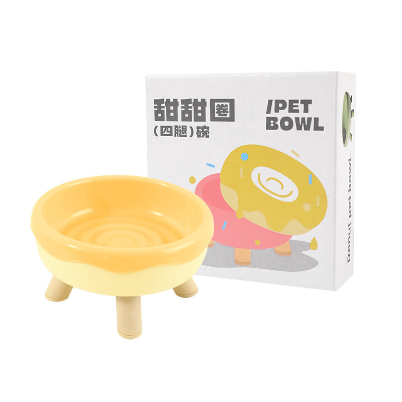 KFX-1458493 Donut and Pig Nose Cat Bowls in Various Colors - 300ml Pet Food Holders