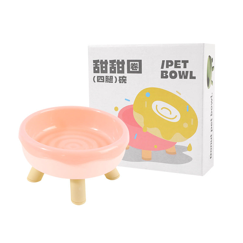 KFX-1458493 Donut and Pig Nose Cat Bowls in Various Colors - 300ml Pet Food Holders