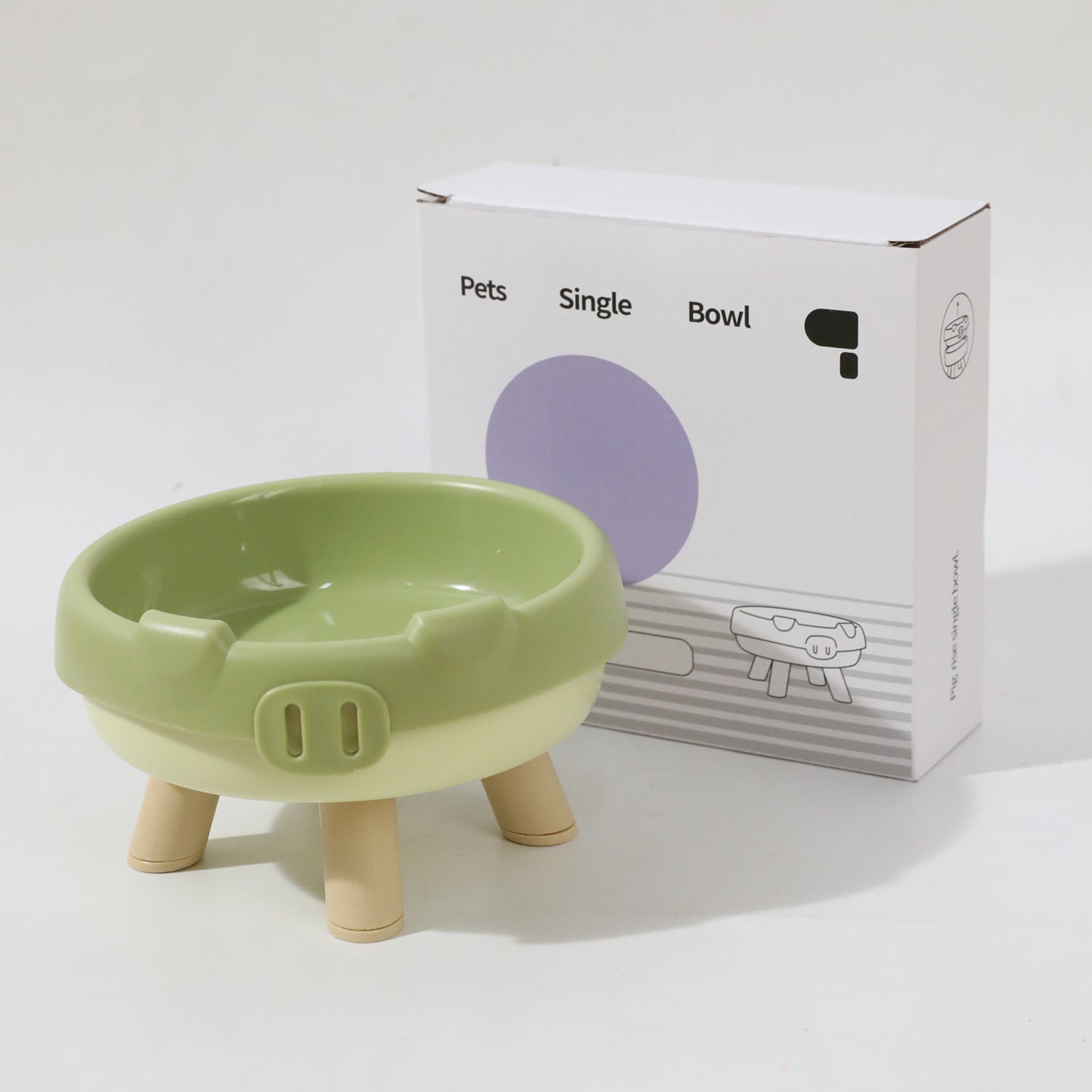 KFX-1458493 Donut and Pig Nose Cat Bowls in Various Colors - 300ml Pet Food Holders