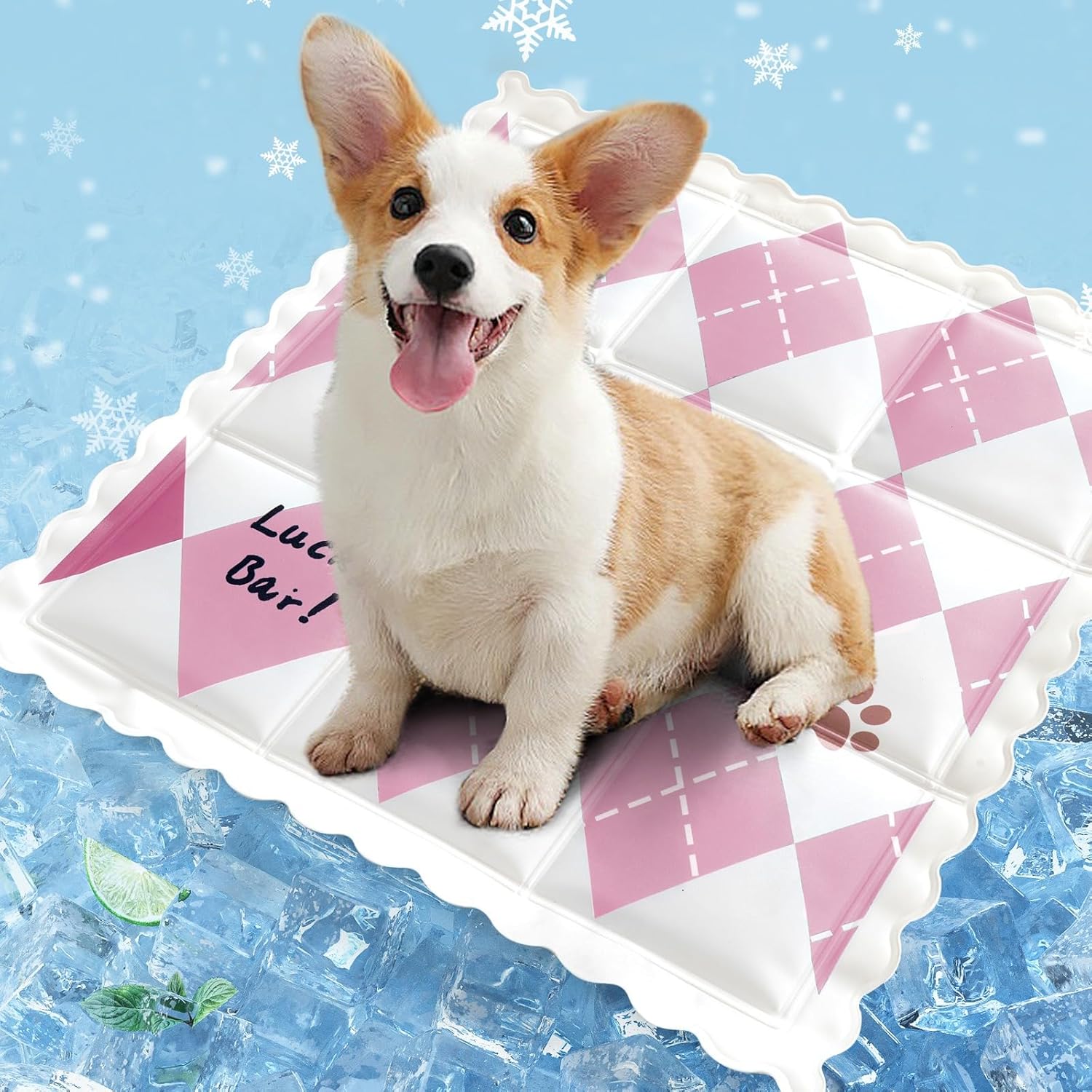 KFX-1461565 Cooling Pet Mat for Dogs and Cats - Portable, Breathable Sleeping Pad with Non-Toxic PVC, Ideal for Indoor and Outdoor Use