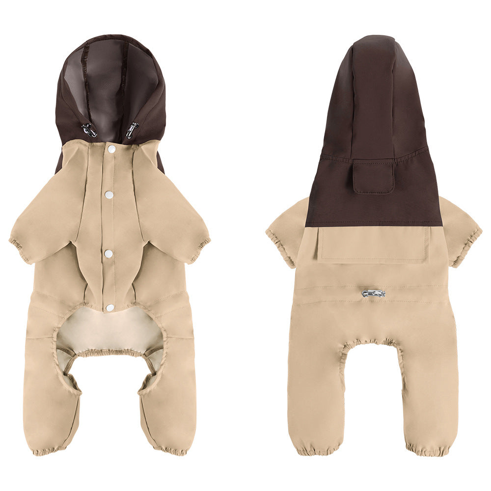 KFX-1462717 Waterproof and Dustproof Shell Jacket for Small to Medium Dogs in Khaki, Light Green, Army Green, and Orange