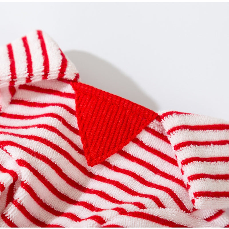 KFX-1462845 Striped Terry Pet Top for Small to Medium Dogs and Cats, Soft and Cozy Fleece Clothing for Fall and Winter