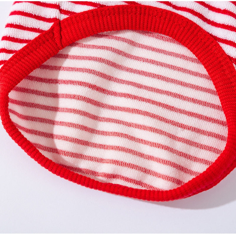 KFX-1462845 Striped Terry Pet Top for Small to Medium Dogs and Cats, Soft and Cozy Fleece Clothing for Fall and Winter