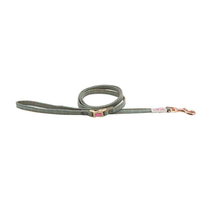 KFX-1463869 Pet Chest Harness and Leash with Lattice Design - Available in Plaid Orange and Matcha Green