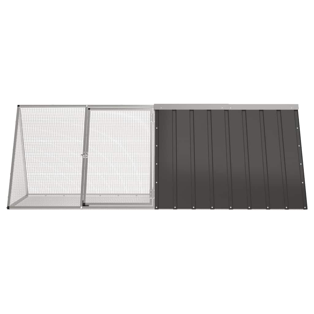 KFX-1465661 Anthracite Galvanized Steel Rabbit Cage 201.5x80 cm with Safety Features