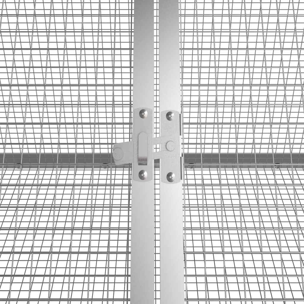 KFX-1465661 Anthracite Galvanized Steel Rabbit Cage 201.5x80 cm with Safety Features