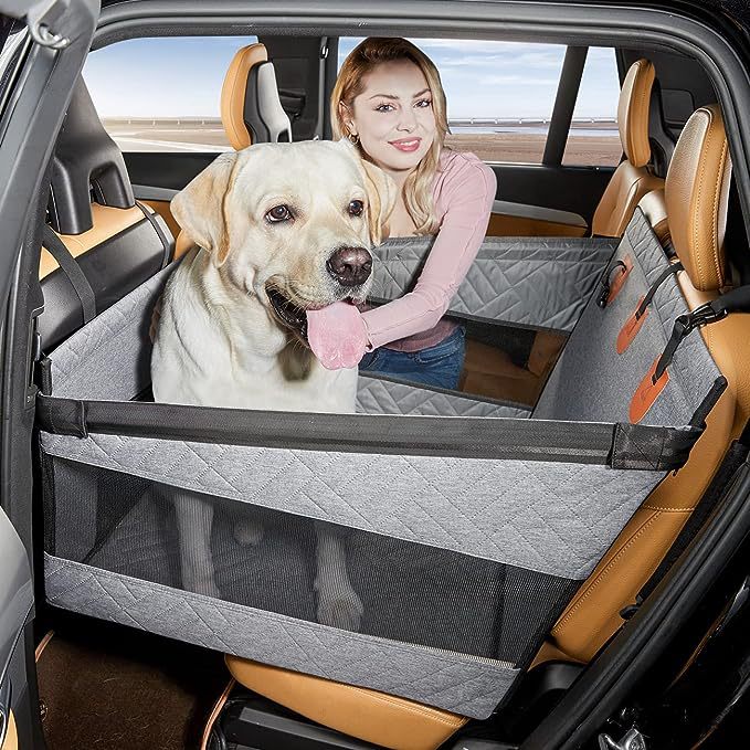 KFX-1465917 Water and Dirt Resistant Multifunctional Dog Bed - Gray and Black, 56x56x40 cm