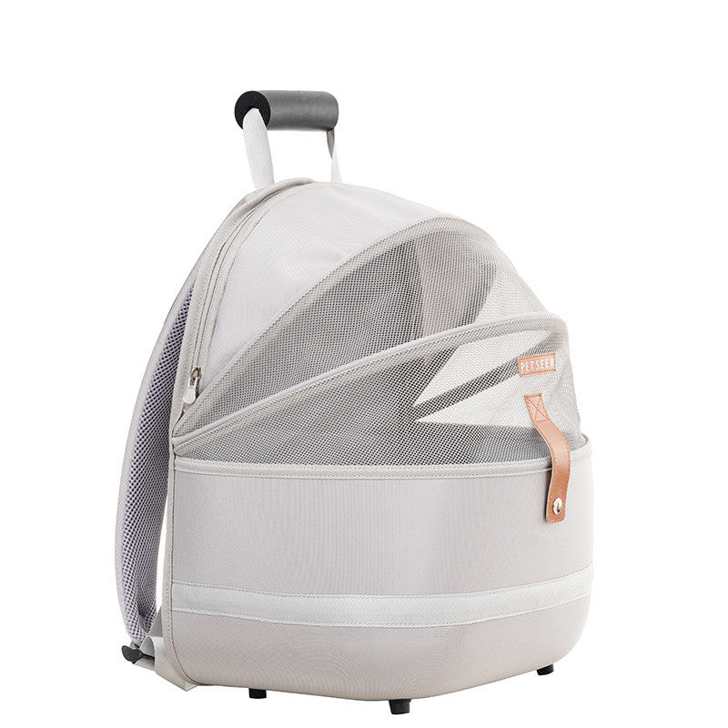 KFX-1466301 Portable Canvas Cat Backpack for Pets Up to 15 kg - Medium Soft Design in Gray
