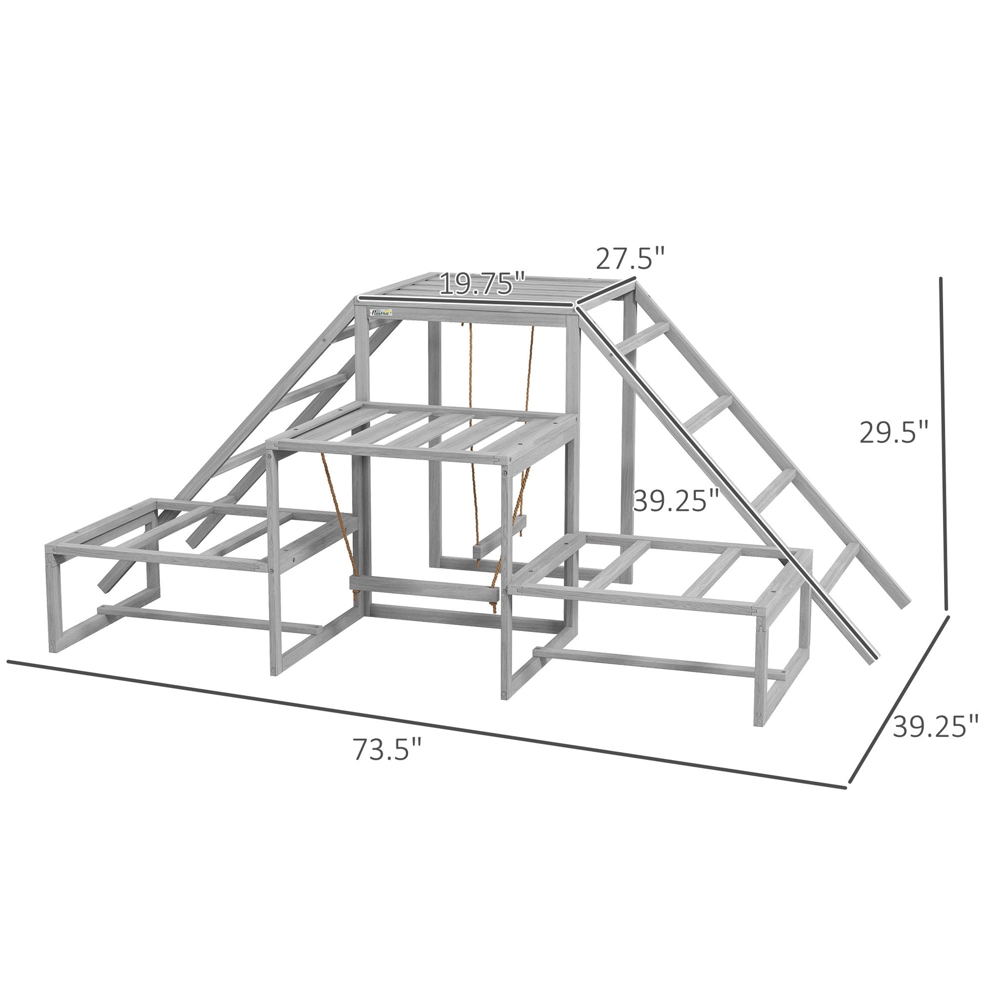 KFX-1467709 Chicken Roost Swing Set with Wooden Stand, Ladder Platforms for 10-15 Chickens