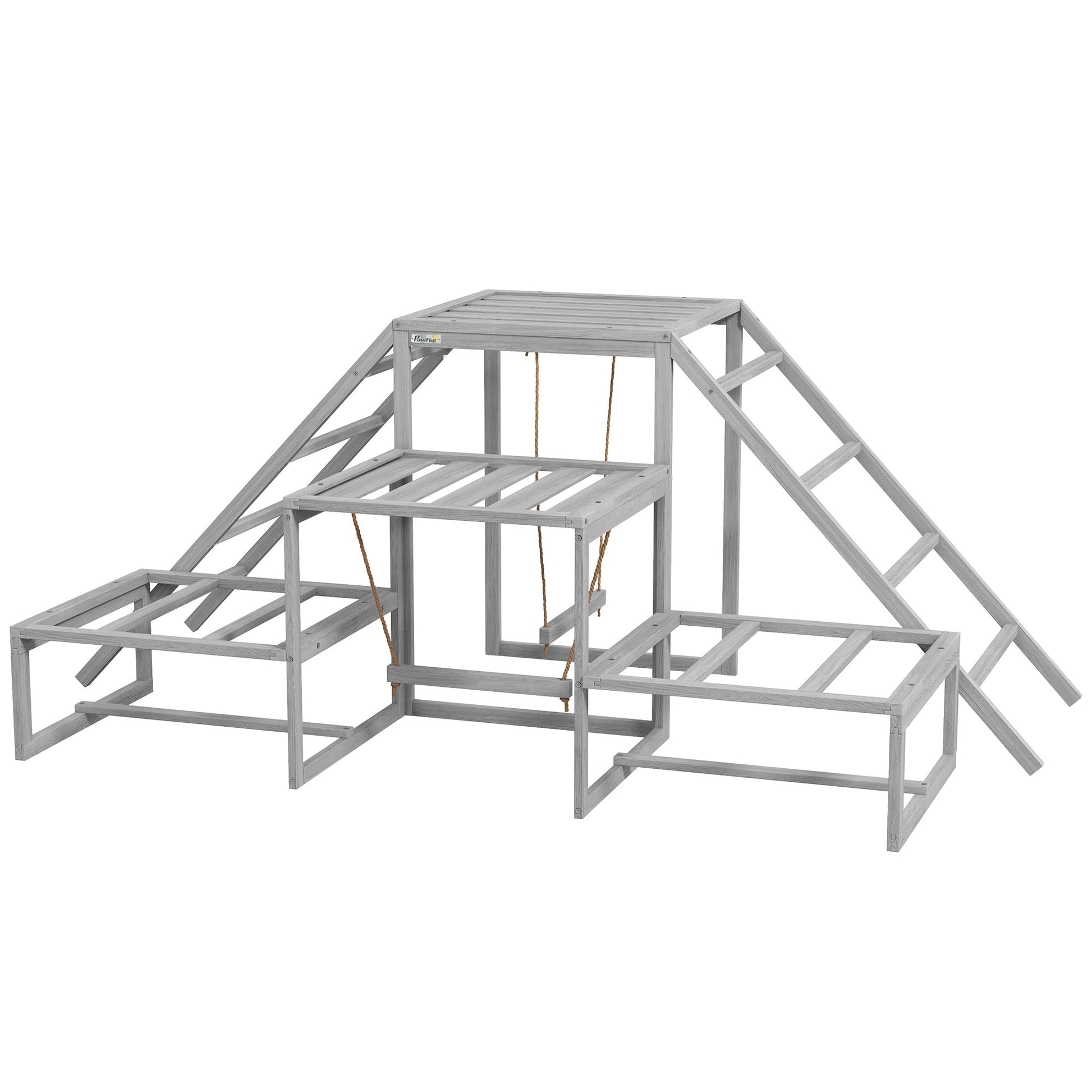 KFX-1467709 Chicken Roost Swing Set with Wooden Stand, Ladder Platforms for 10-15 Chickens