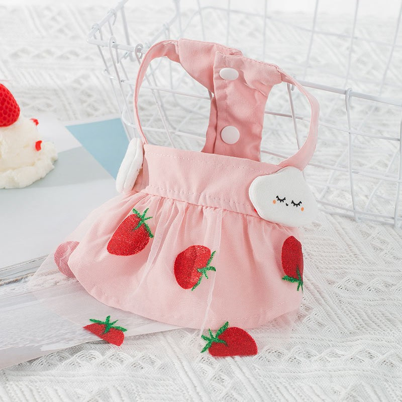 KFX-1468221 Cute Mesh Strawberry Strap Dress for Dogs - Multiple Colors Available