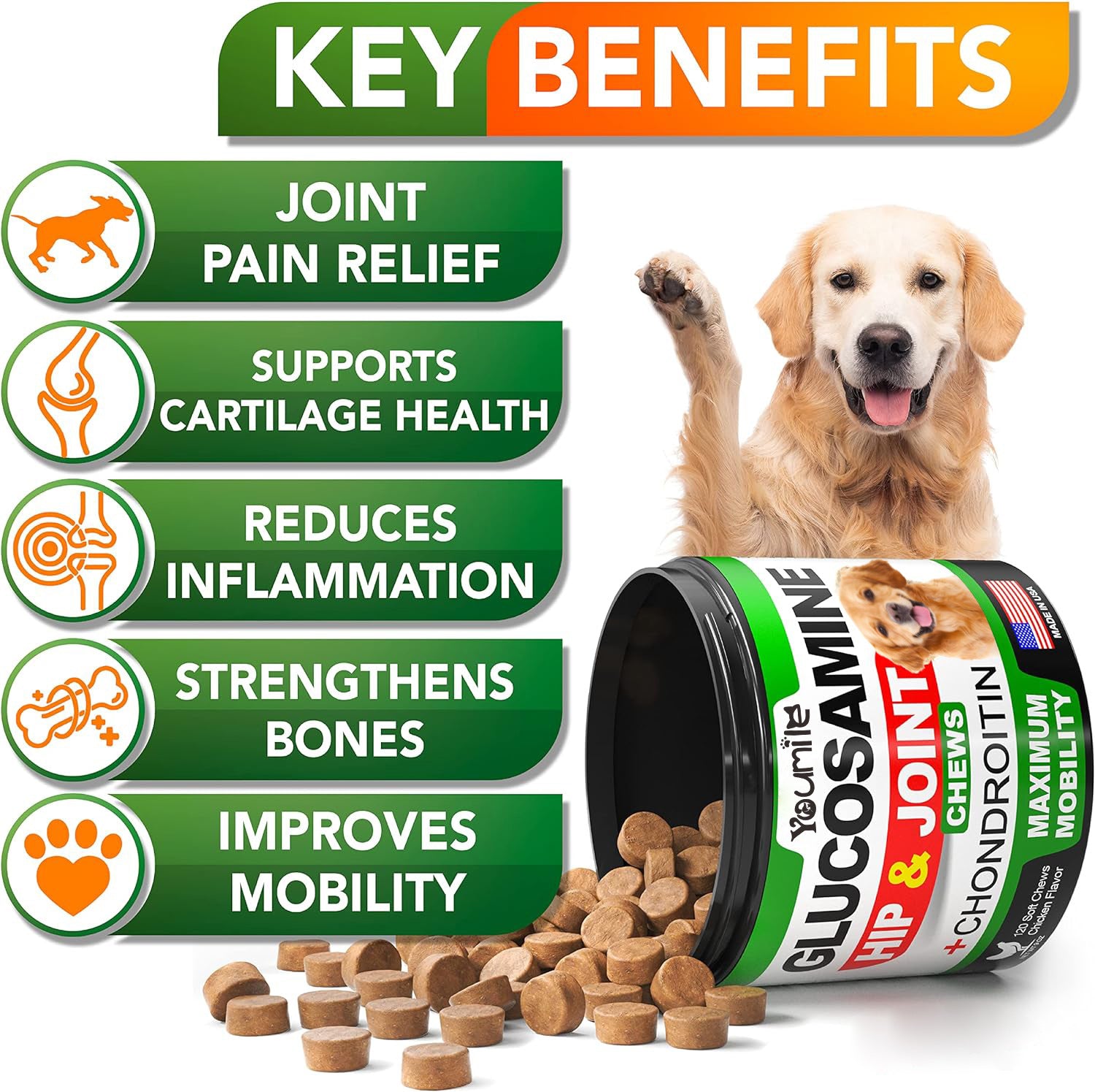 KFX-1469885 Hip & Joint Health Chewable Tablets for Pets with Chondroitin - 300g