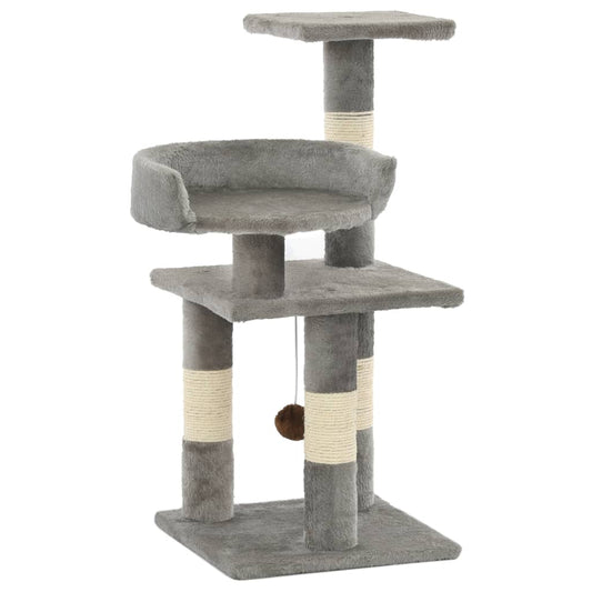 KFX-1473085 Versatile Cat Scratching Post with Sisal Columns, Plush Surface, and Viewing Platforms - 65 cm