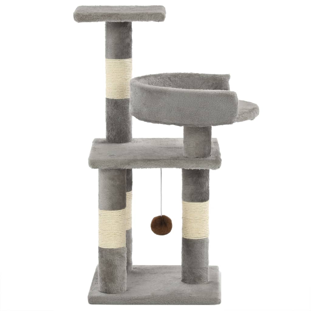 KFX-1473085 Versatile Cat Scratching Post with Sisal Columns, Plush Surface, and Viewing Platforms - 65 cm