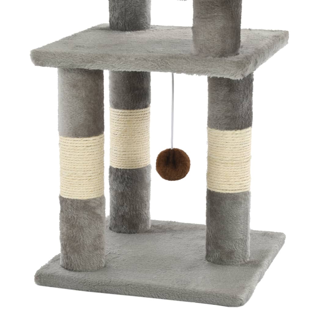 KFX-1473085 Versatile Cat Scratching Post with Sisal Columns, Plush Surface, and Viewing Platforms - 65 cm