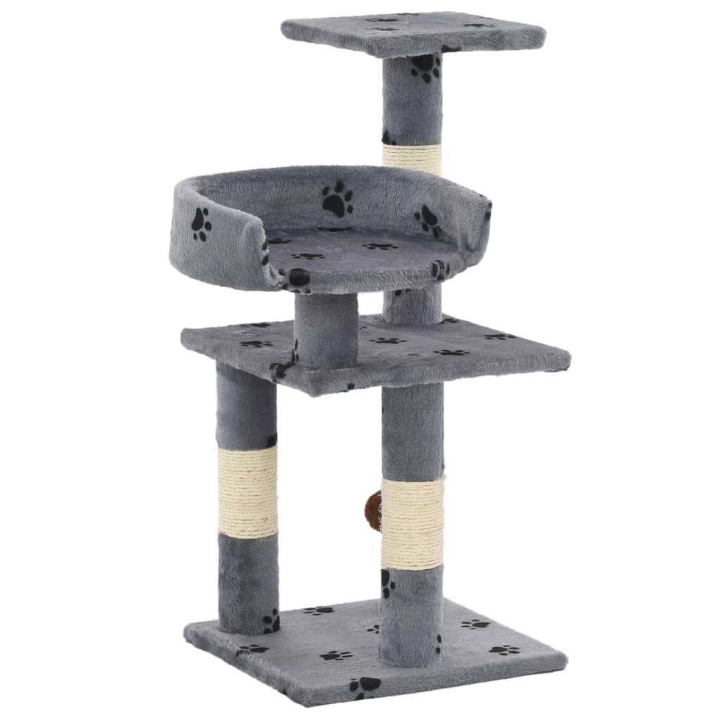 KFX-1473085 Versatile Cat Scratching Post with Sisal Columns, Plush Surface, and Viewing Platforms - 65 cm