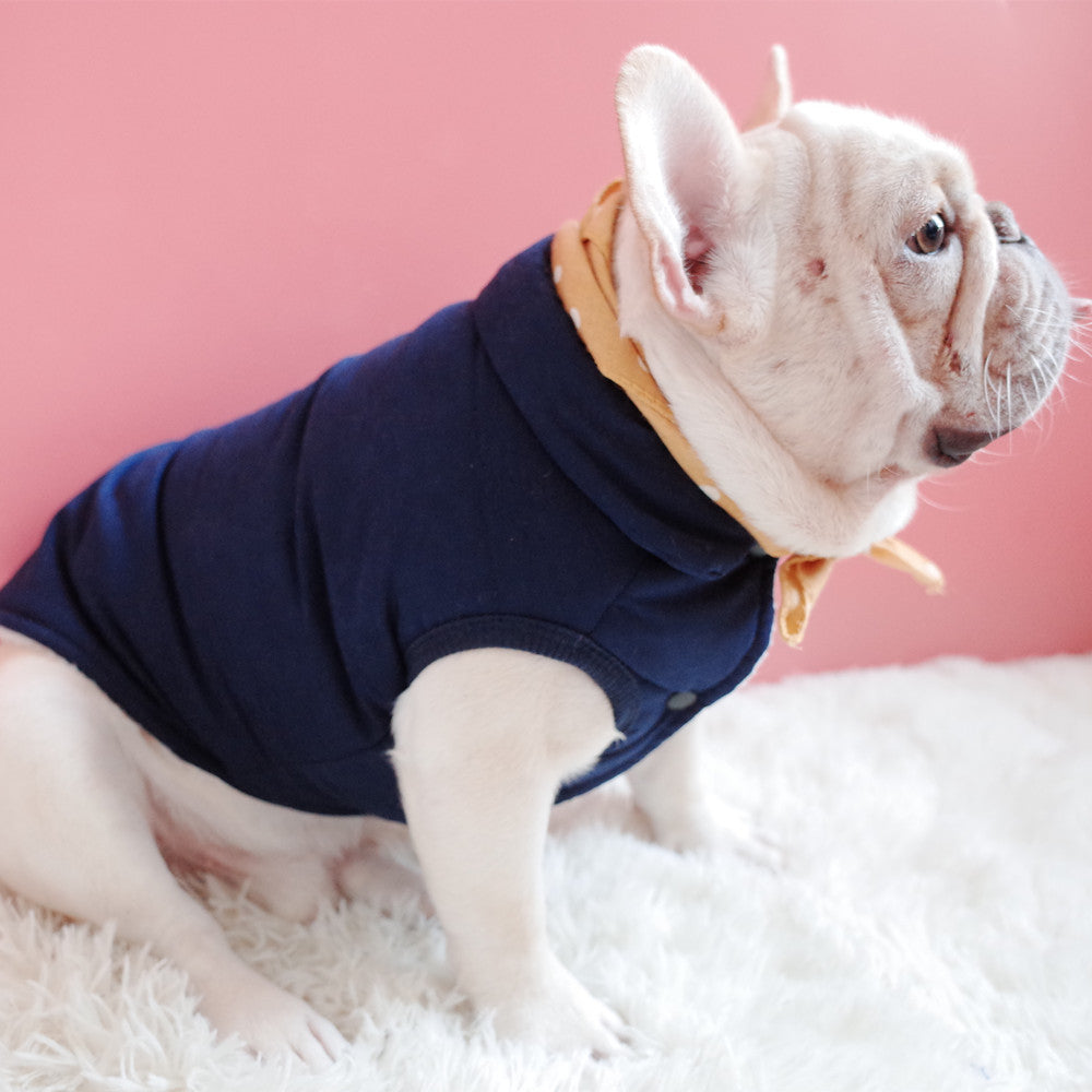 KFX-1474237 Warm Thickened Cotton Vest for Dogs in Dark Green, Navy Blue, Gray – Perfect Winter Wear