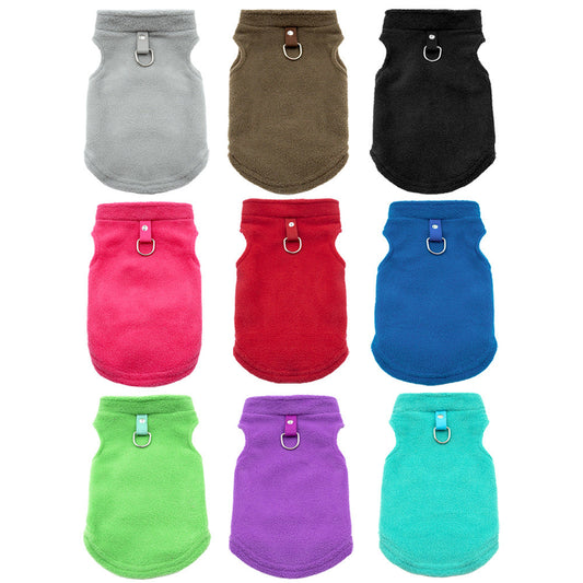 KFX-1476157 Thickened Polar Fleece Pet Vest with Ribbon Detail - Sizes S to XL