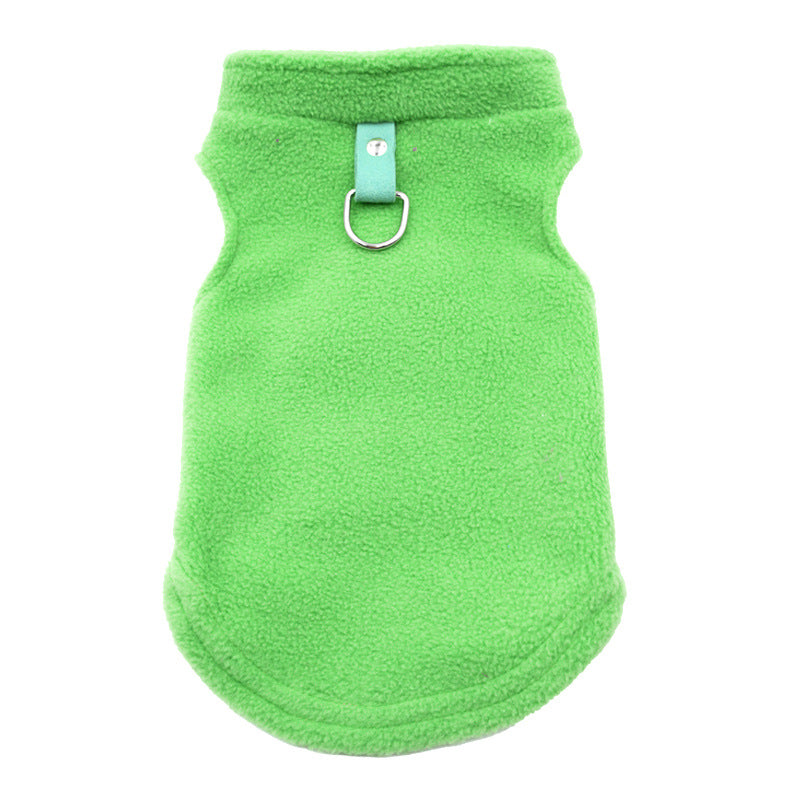 KFX-1476157 Thickened Polar Fleece Pet Vest with Ribbon Detail - Sizes S to XL