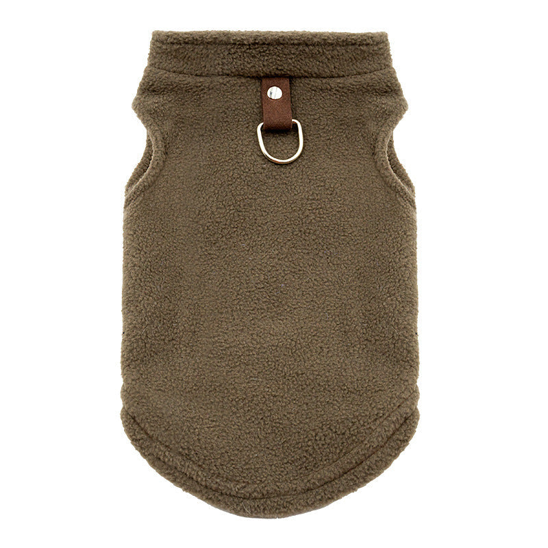 KFX-1476157 Thickened Polar Fleece Pet Vest with Ribbon Detail - Sizes S to XL