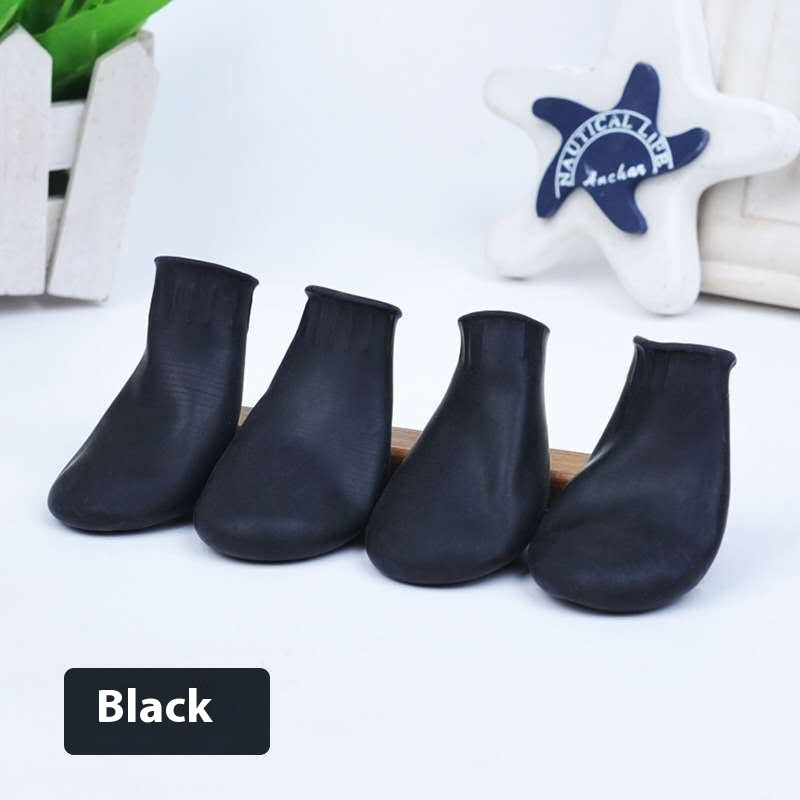 KFX-1476413 Waterproof Rubber Pet Boots with Non-Slip Straps - Available in Black, Red, Blue, Orange, Sizes S, M, L