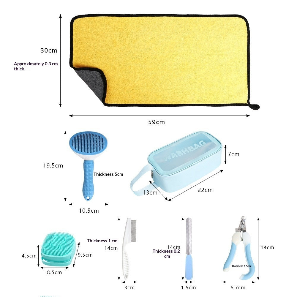 KFX-1477437 Extra-Large Pet Water-Absorbent Towel Grooming Set for Dogs