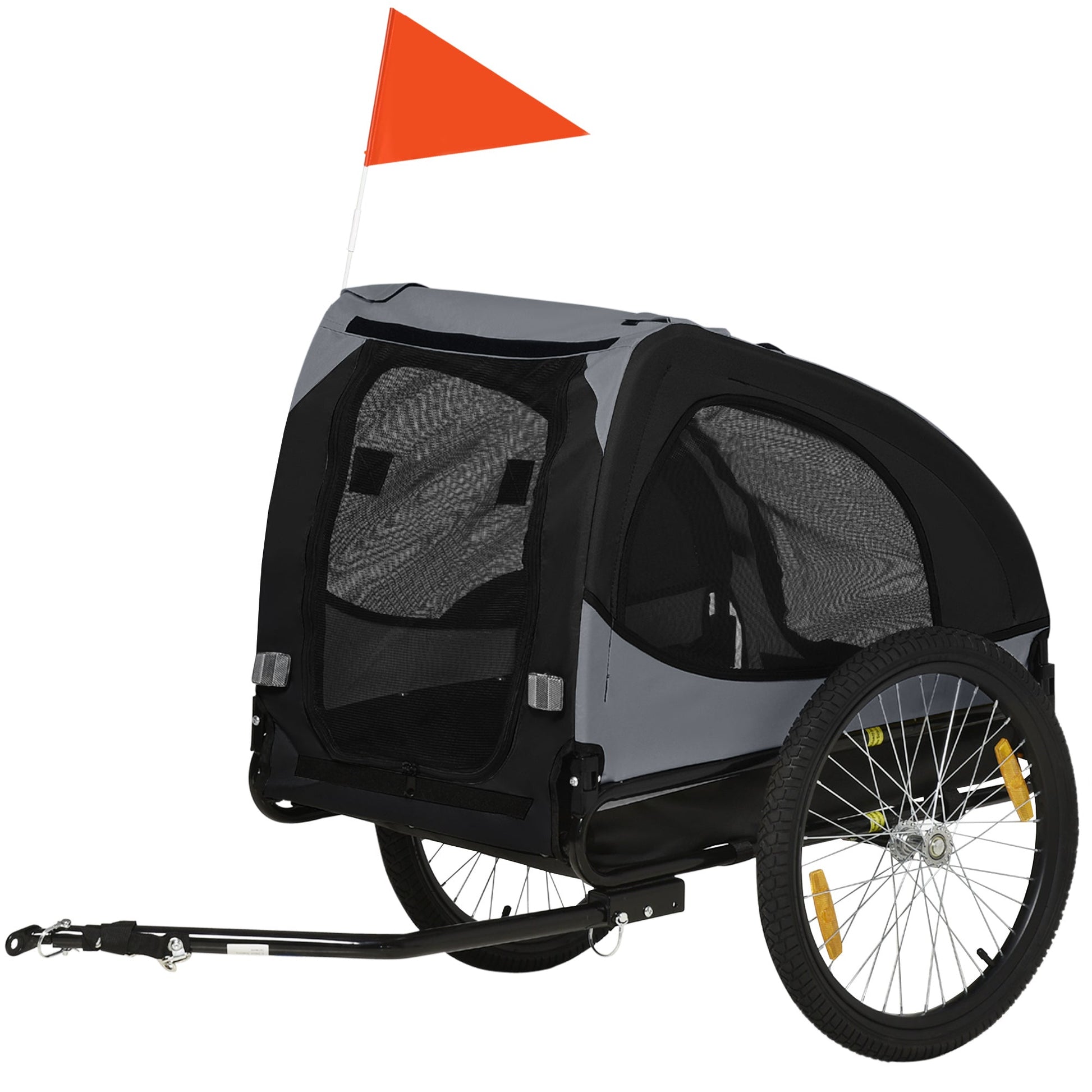 KFX-1481021 Medium Dog Bike Trailer and Pet Stroller with Reflective Safety Features, Black
