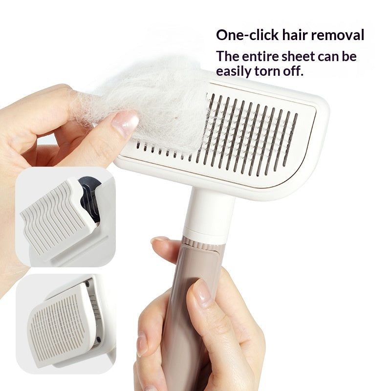 KFX-1481149 Large Deshedding Brush for Pets - Available in Noble Pink, Moonlight White, and Cherry Pink