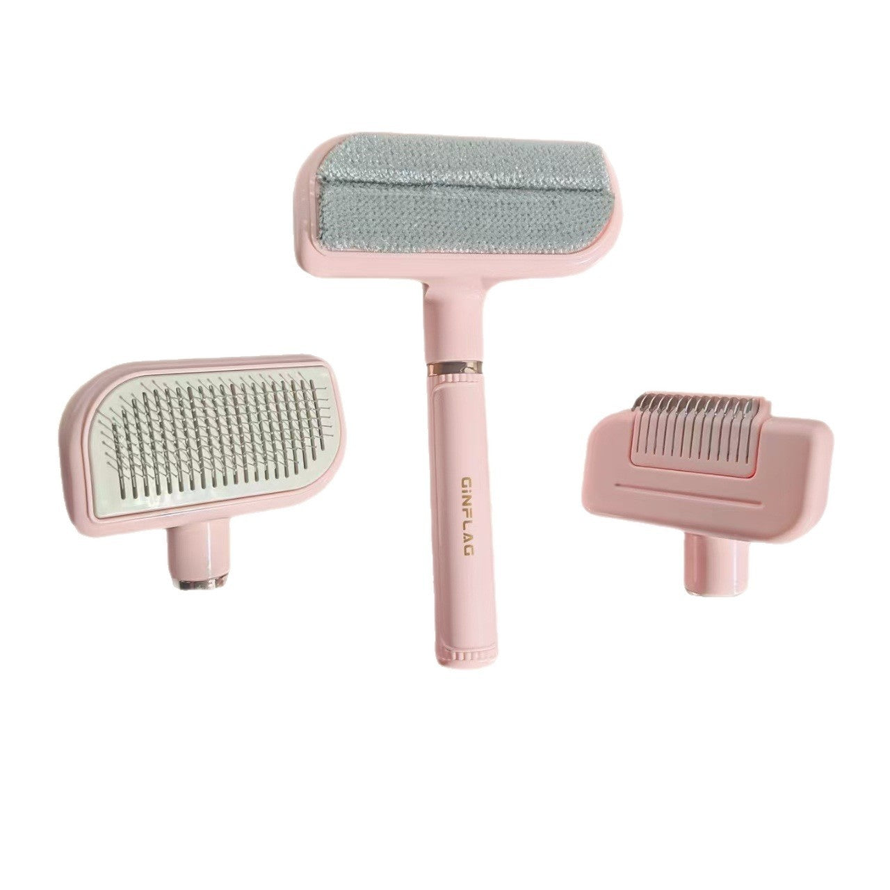 KFX-1481149 Large Deshedding Brush for Pets - Available in Noble Pink, Moonlight White, and Cherry Pink