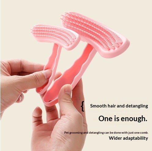 KFX-1481149 Large Deshedding Brush for Pets - Available in Noble Pink, Moonlight White, and Cherry Pink