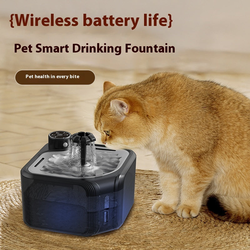 KFX-1481405 Wireless Induction Stainless Steel Automatic Pet Water Dispenser for Dogs and Cats