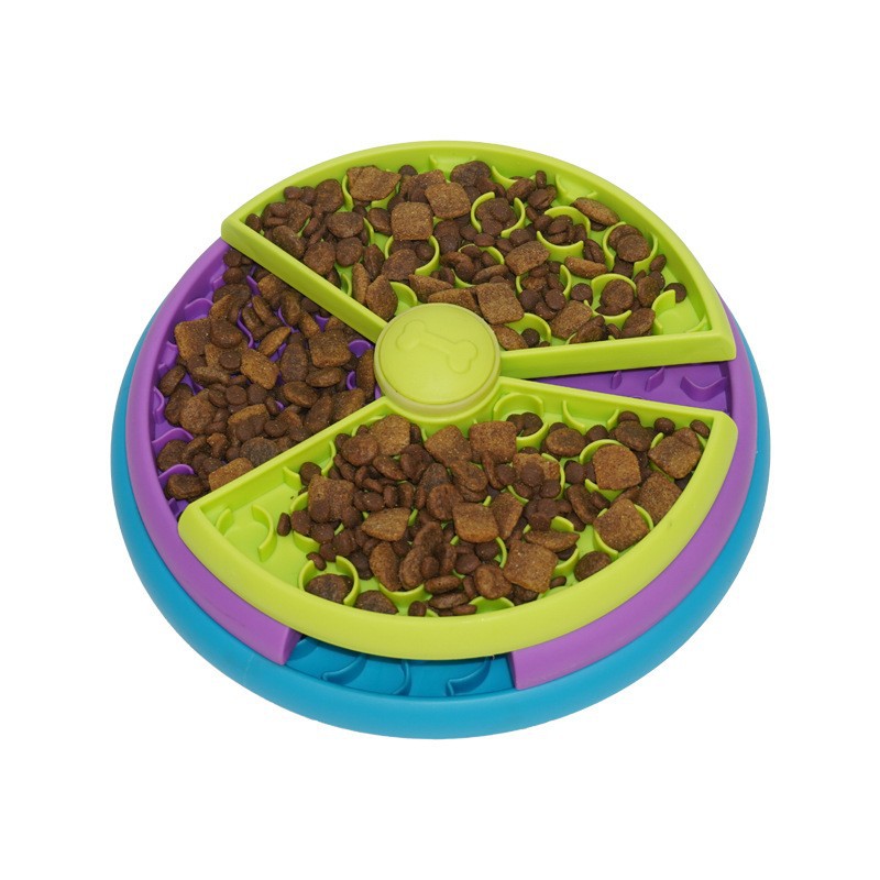 KFX-1481533 Interactive 3-Layer Rotating Slow Feeder Bowl for Cats and Dogs - Anti-Choking Puzzle Pet Tableware