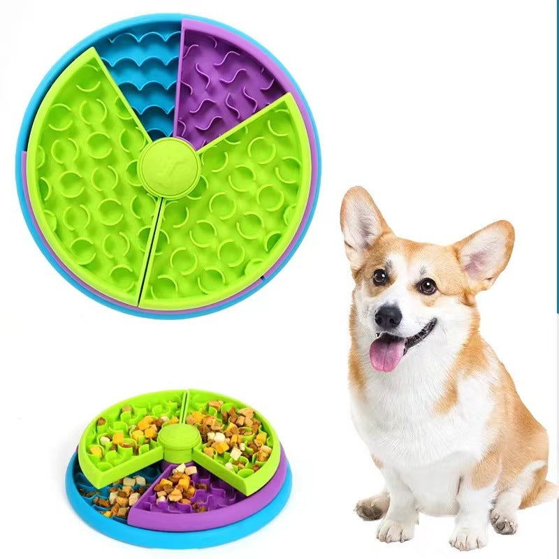 KFX-1481533 Interactive 3-Layer Rotating Slow Feeder Bowl for Cats and Dogs - Anti-Choking Puzzle Pet Tableware