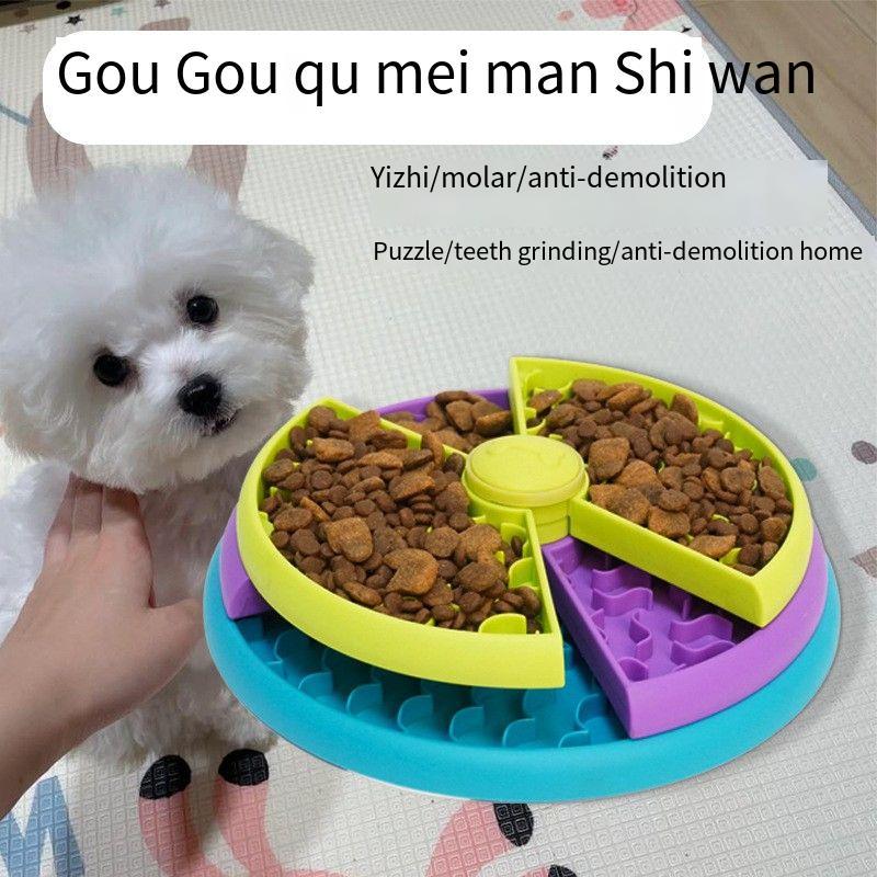 KFX-1481533 Interactive 3-Layer Rotating Slow Feeder Bowl for Cats and Dogs - Anti-Choking Puzzle Pet Tableware