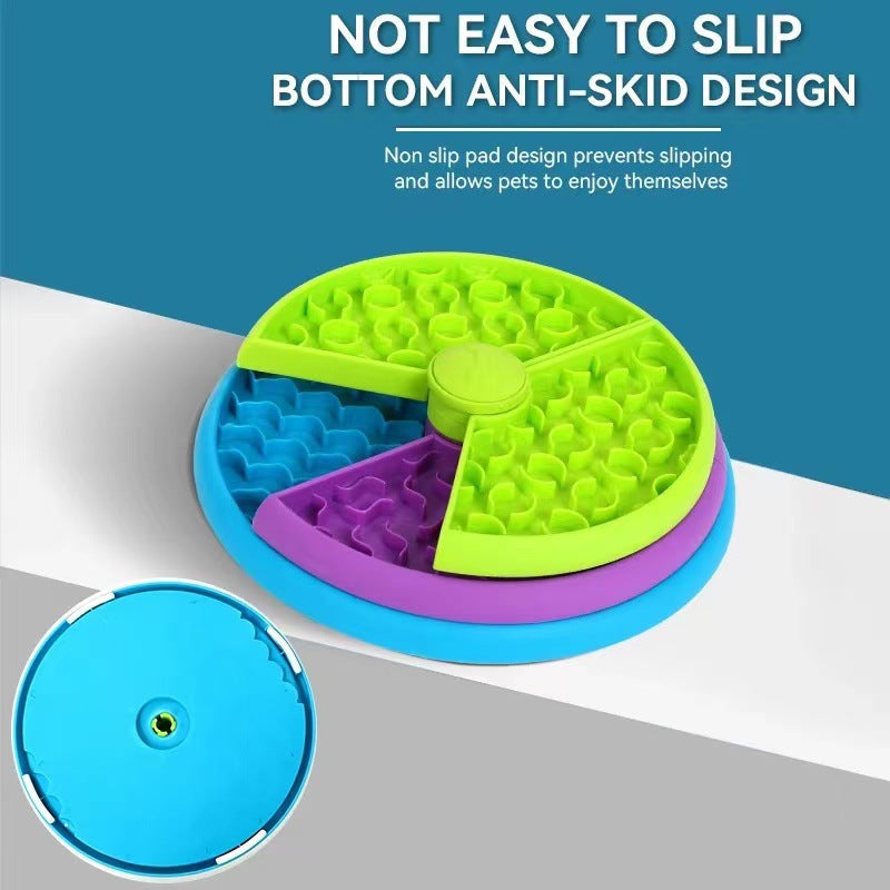 KFX-1481533 Interactive 3-Layer Rotating Slow Feeder Bowl for Cats and Dogs - Anti-Choking Puzzle Pet Tableware
