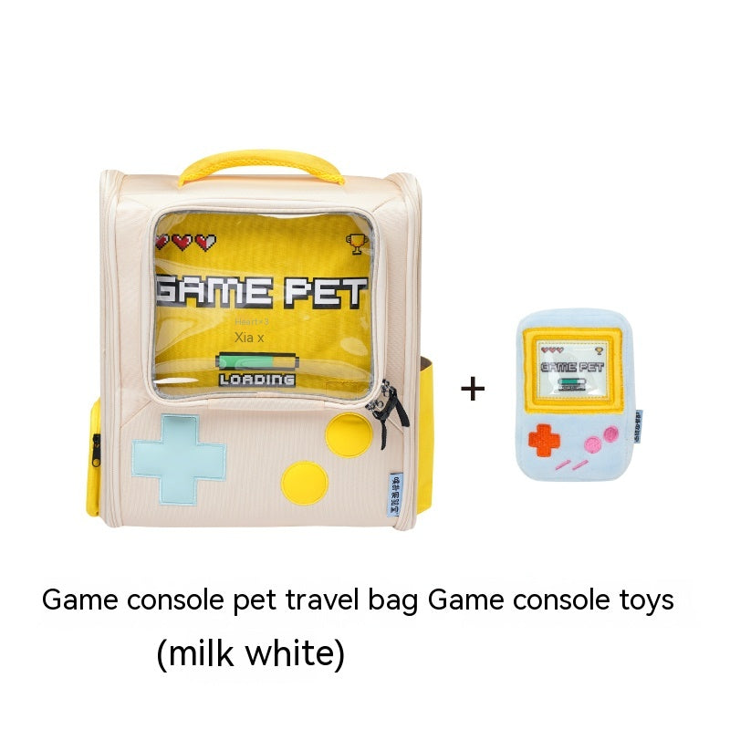KFX-1481789 Portable Retro-Style Cat and Dog Travel Backpack - Large Capacity Pet Carrier Bag