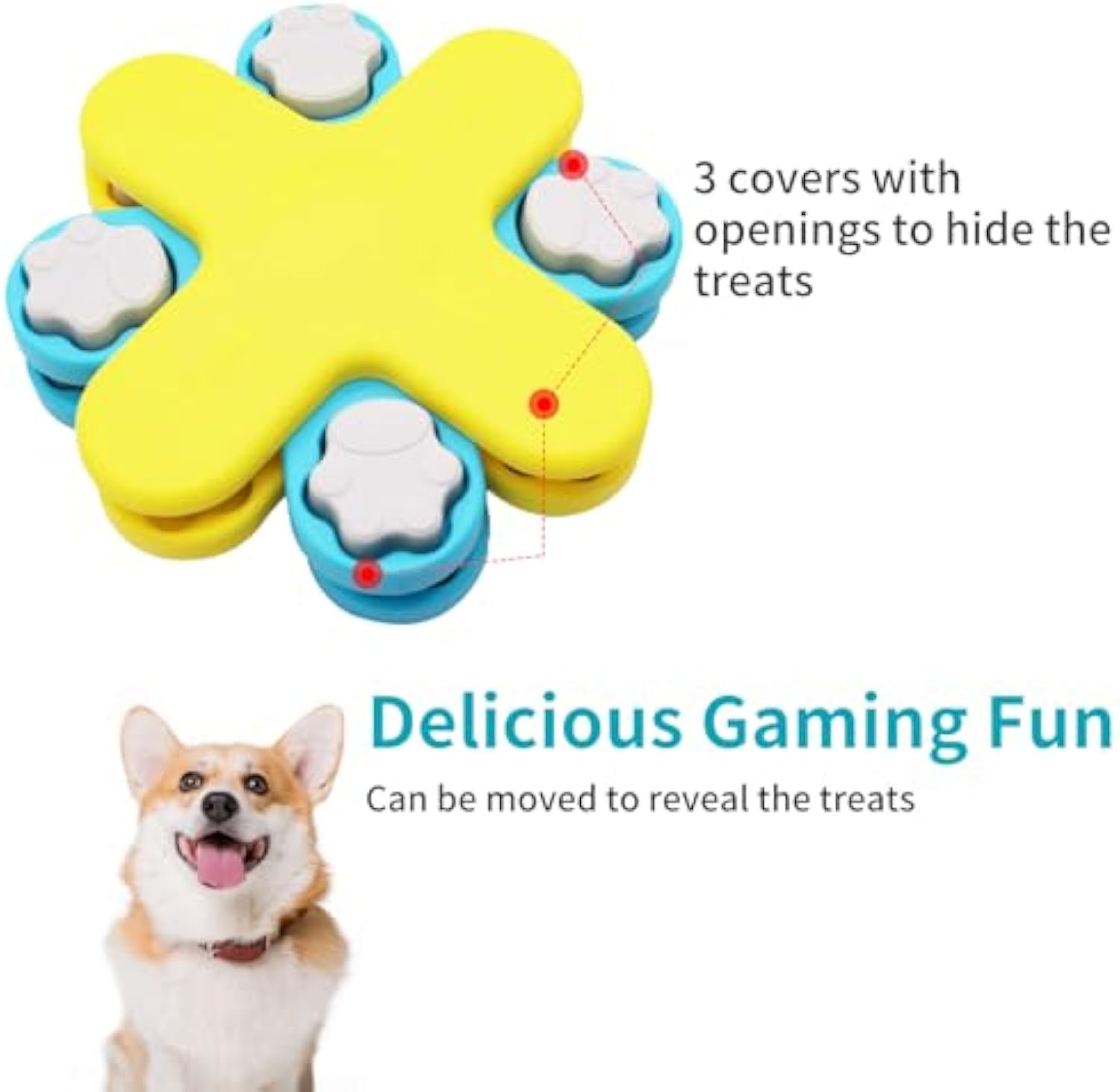 KFX-1482813 Interactive Dog Puzzle Feeder with Adjustable Slow Feeding Mechanism for IQ Training and Enrichment