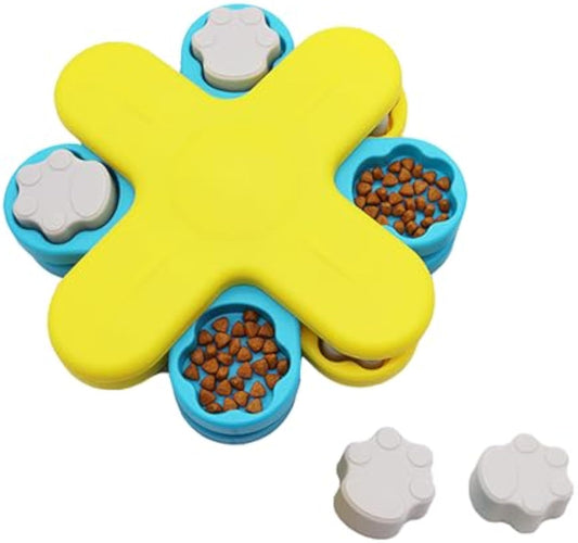 KFX-1482813 Interactive Dog Puzzle Feeder with Adjustable Slow Feeding Mechanism for IQ Training and Enrichment