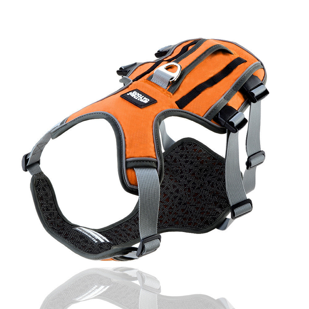KFX-1484605 Reflective and Breathable Pet Chest Harness with Adjustable Traction Rope