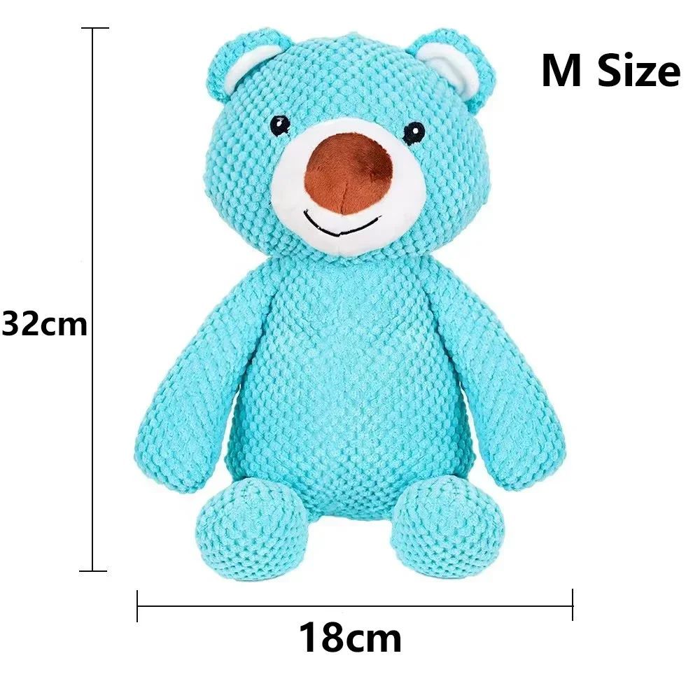 KFX-1484989 Soft Plush Bear Squeaky Toy for Dogs - Chew and Dental Training Aid for Puppies