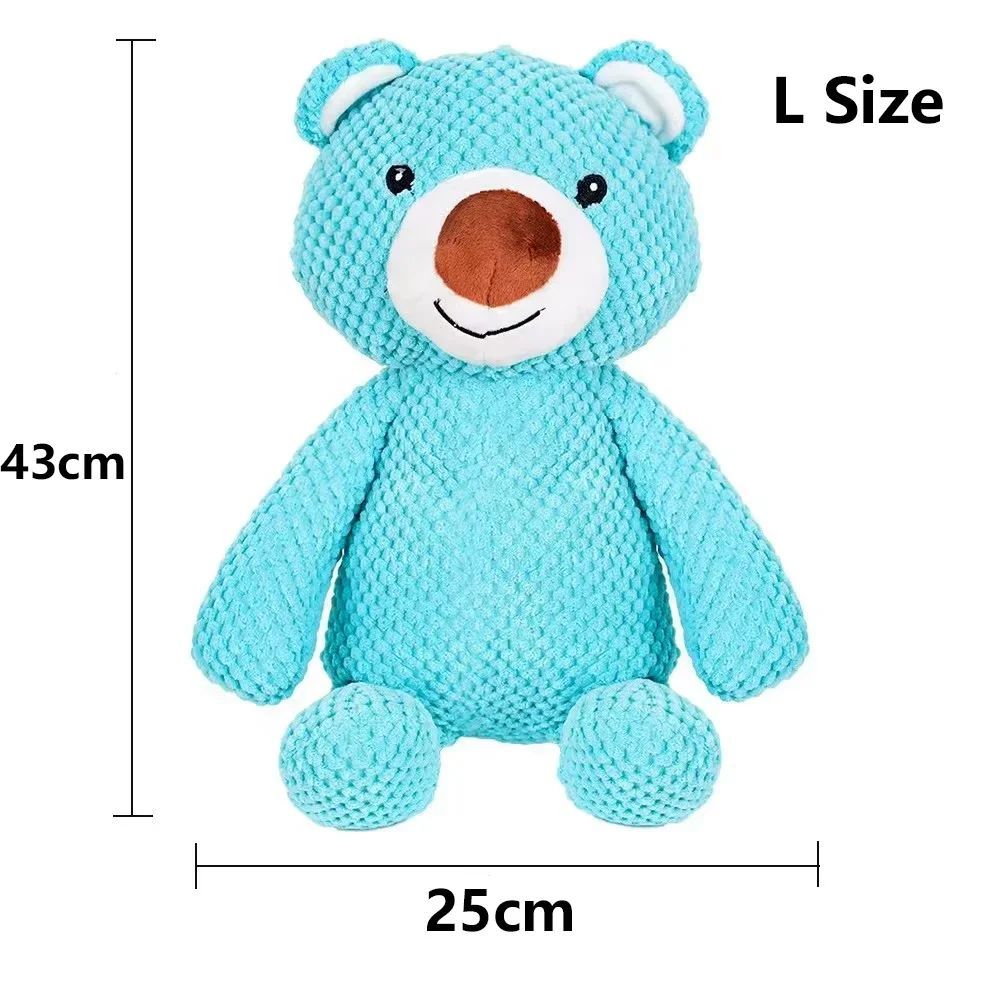 KFX-1484989 Soft Plush Bear Squeaky Toy for Dogs - Chew and Dental Training Aid for Puppies