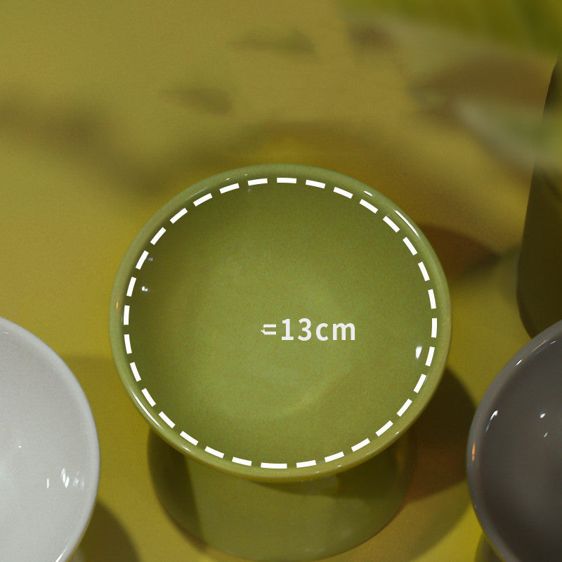 KFX-1485501 Slanted Mouth Ceramic Cat Bowl Designed to Support Cervical Spine - 13CM Diameter