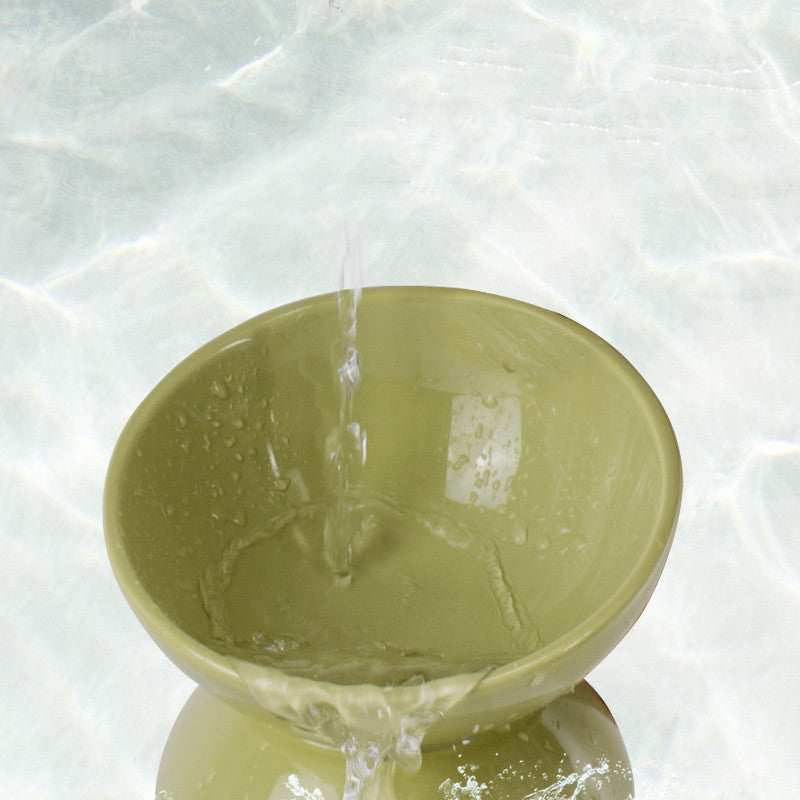 KFX-1485501 Slanted Mouth Ceramic Cat Bowl Designed to Support Cervical Spine - 13CM Diameter