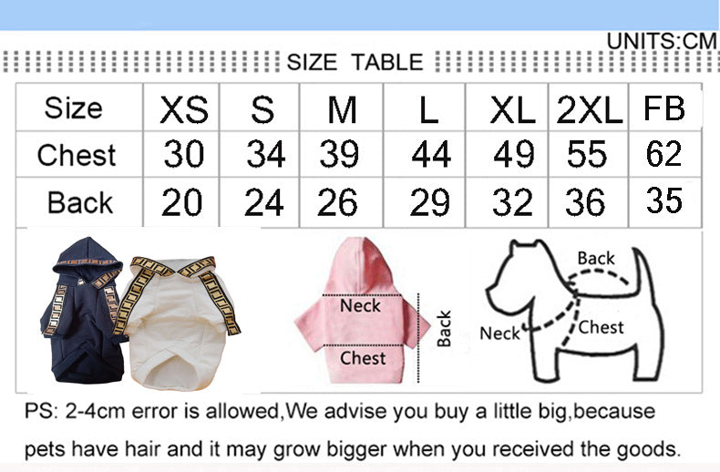 KFX-1485885 Casual Cotton Pet Dog Clothes in Black and White - Sizes XS to 2XL